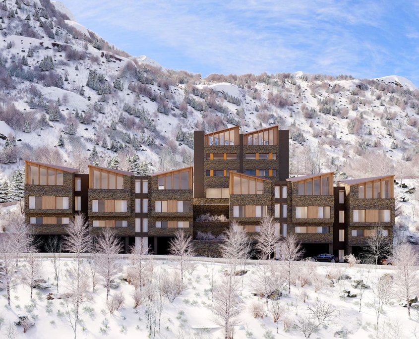 Renders para promoción viviendas obra nueva Canillo - Andorra_1